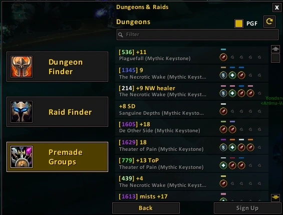 Adds colored RIO score along with class color bars and roles in the LFG tool.